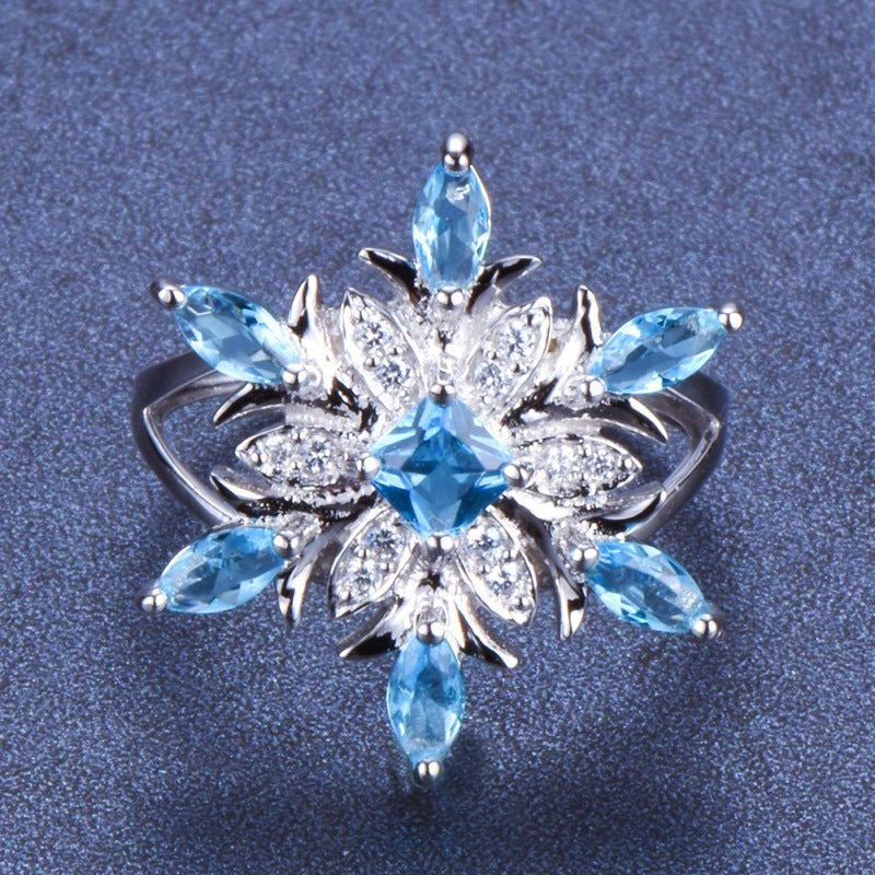 Star Zircon Flower Rings