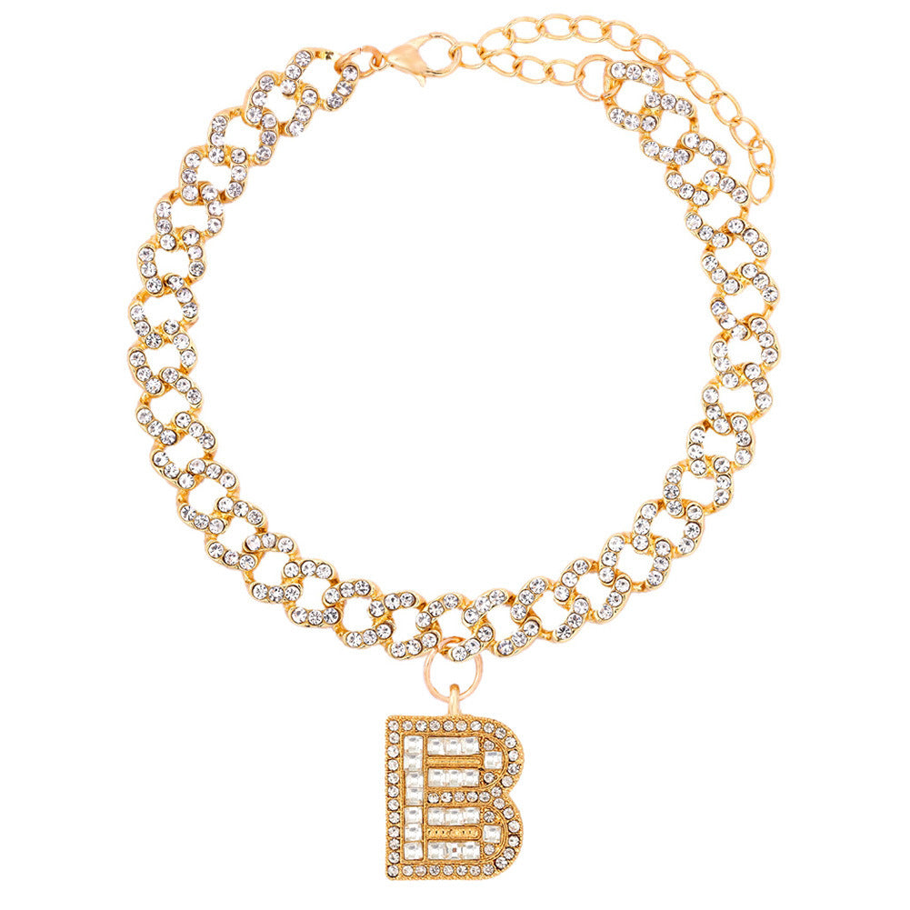 Alphabet Pendant Chain Anklet