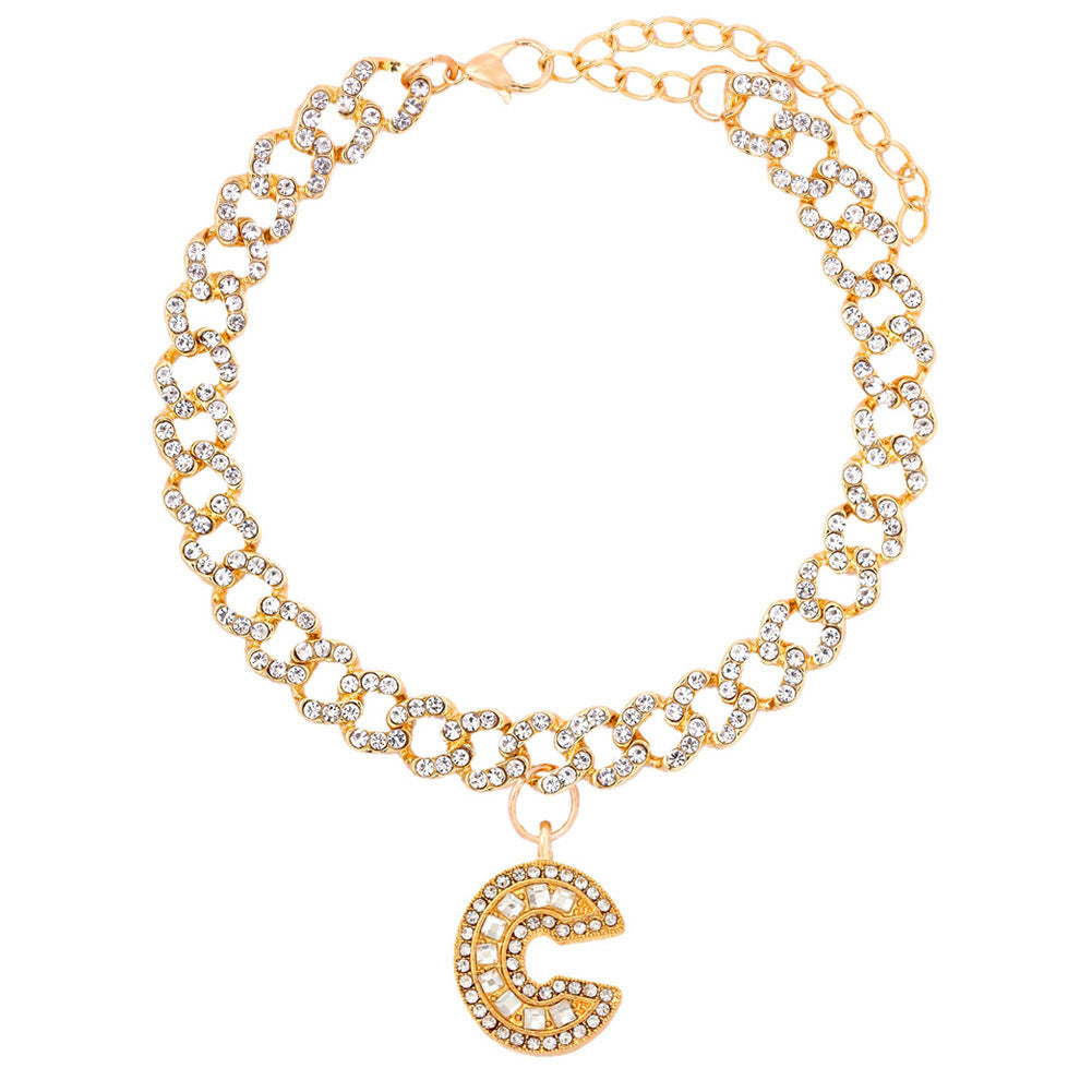 Alphabet Pendant Chain Anklet