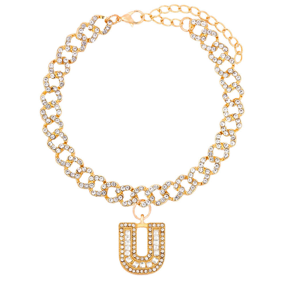 Alphabet Pendant Chain Anklet