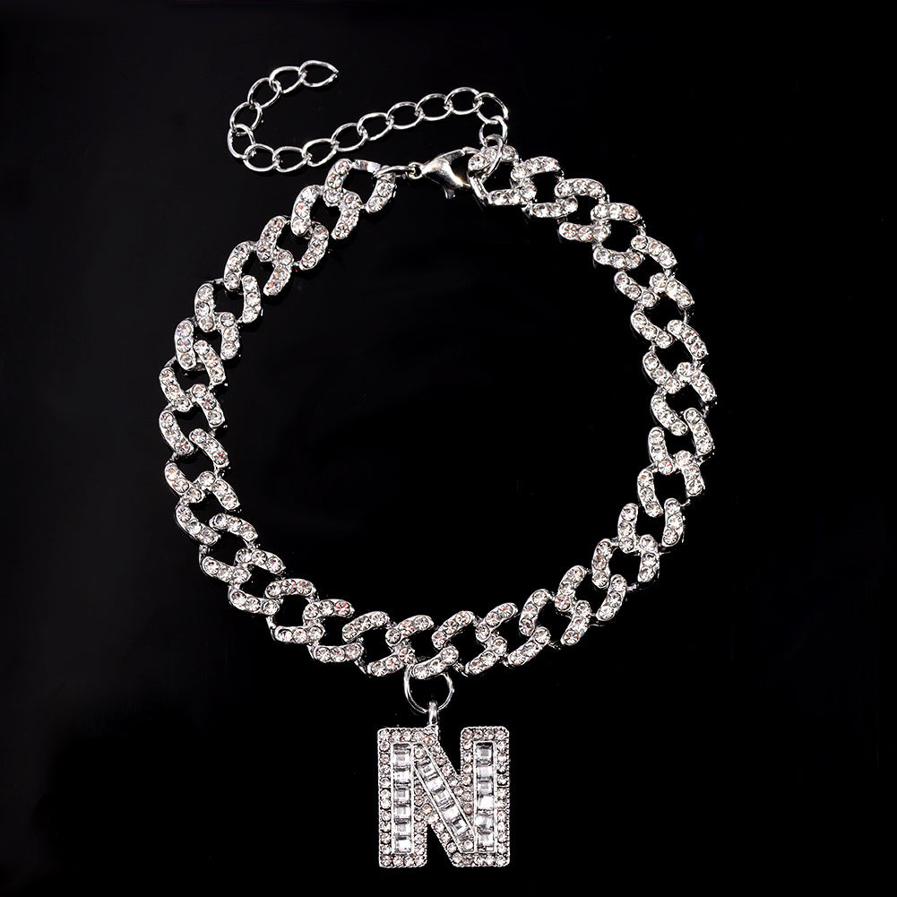 Alphabet Pendant Chain Anklet