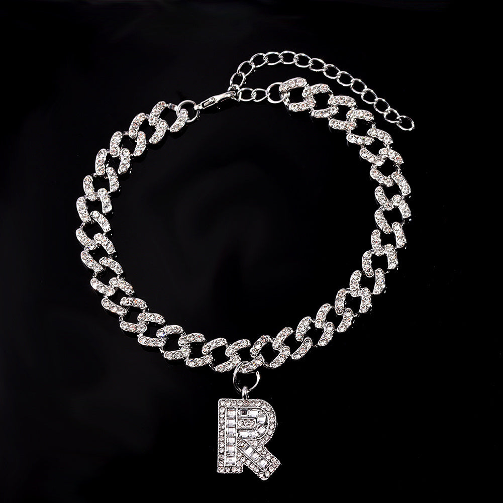Alphabet Pendant Chain Anklet