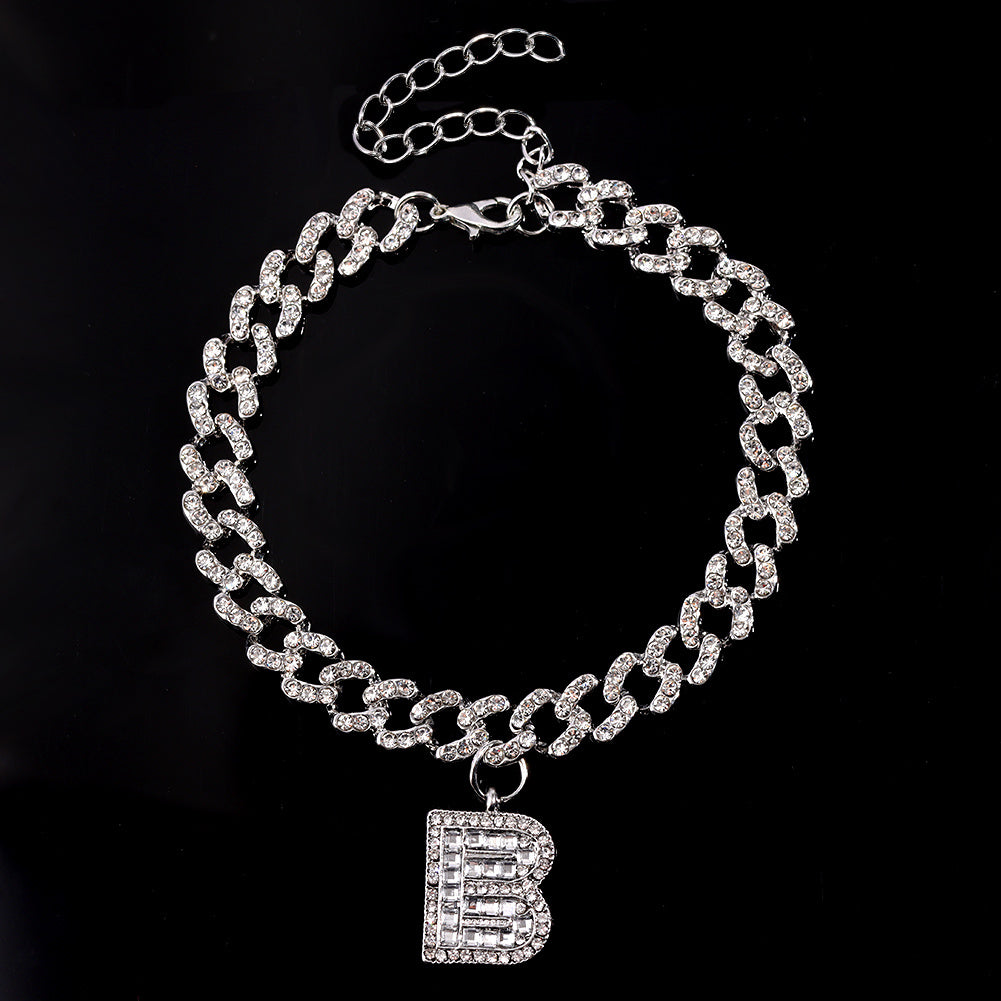 Alphabet Pendant Chain Anklet