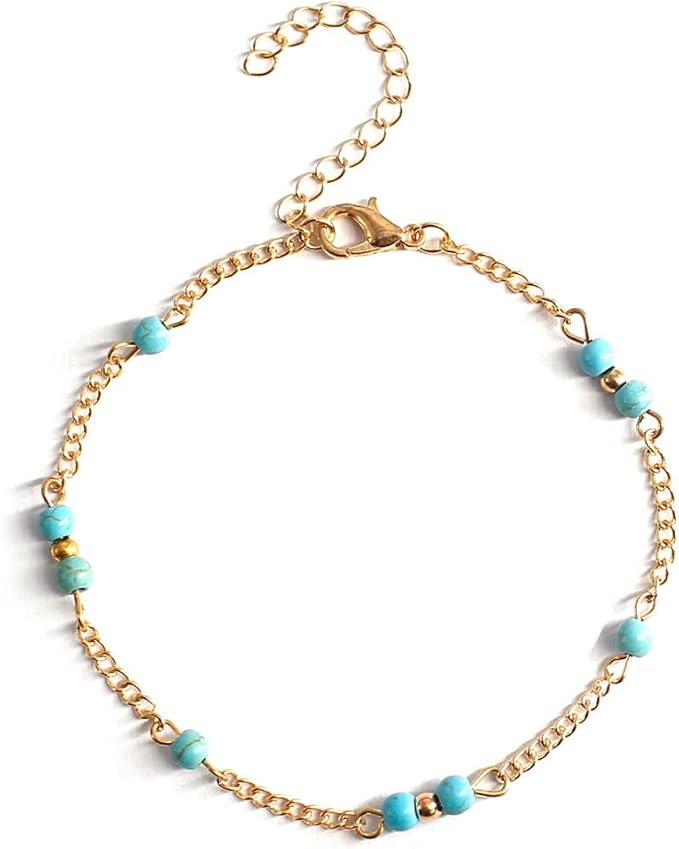 Soft Anklet - Blue Beads