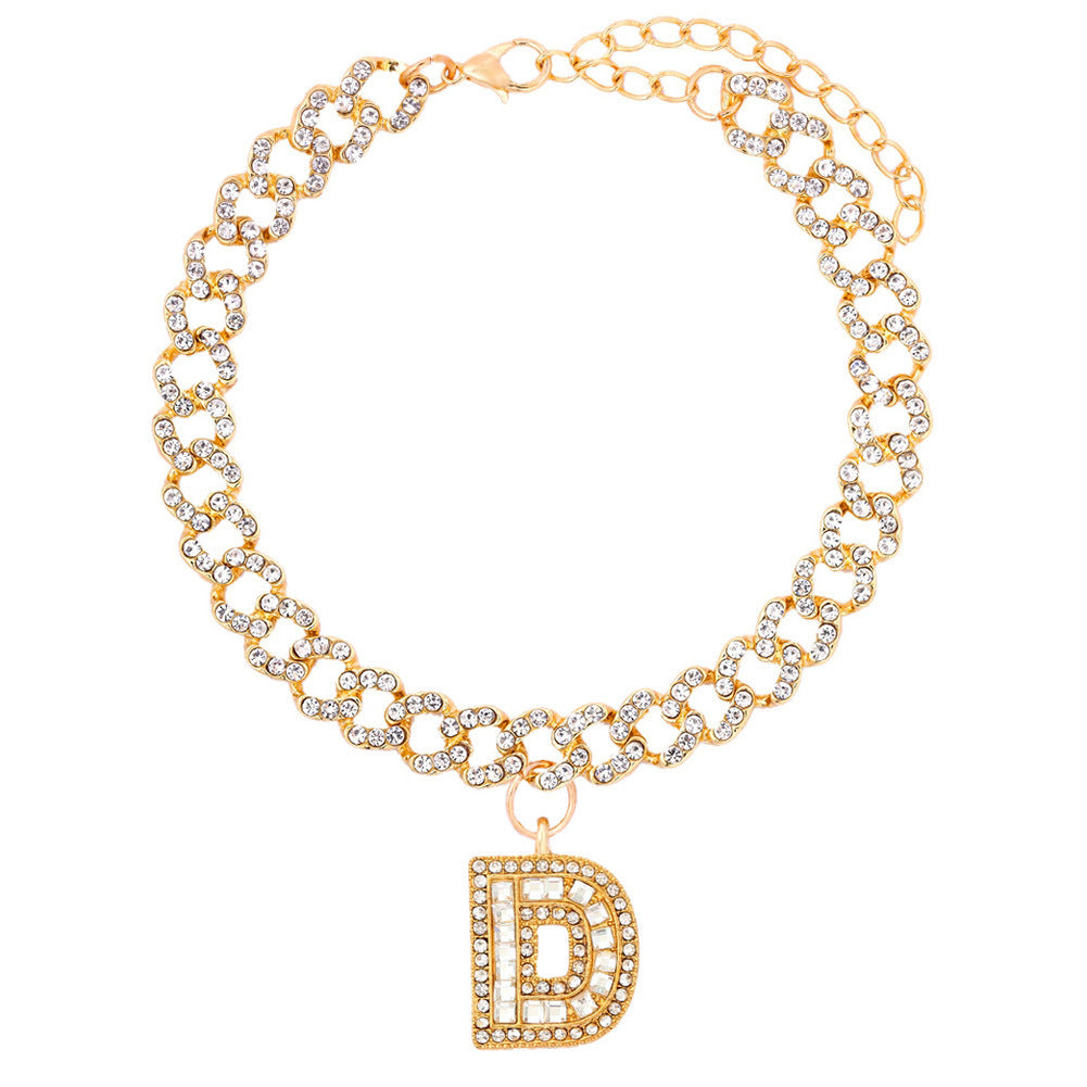 Alphabet Pendant Chain Anklet