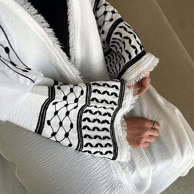 Elegant Palestine Embroidered Muslim Abaya Women's