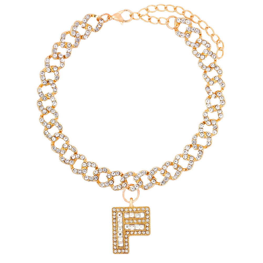 Alphabet Pendant Chain Anklet