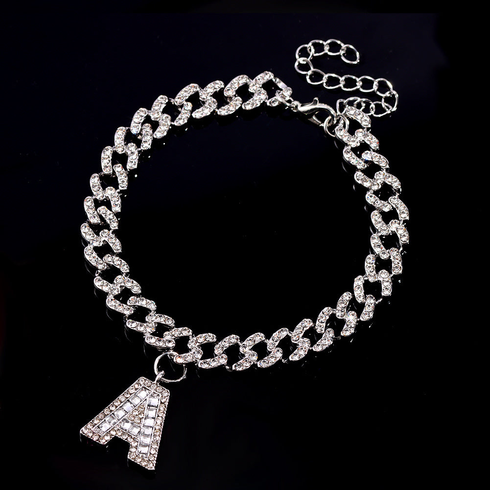 Alphabet Pendant Chain Anklet