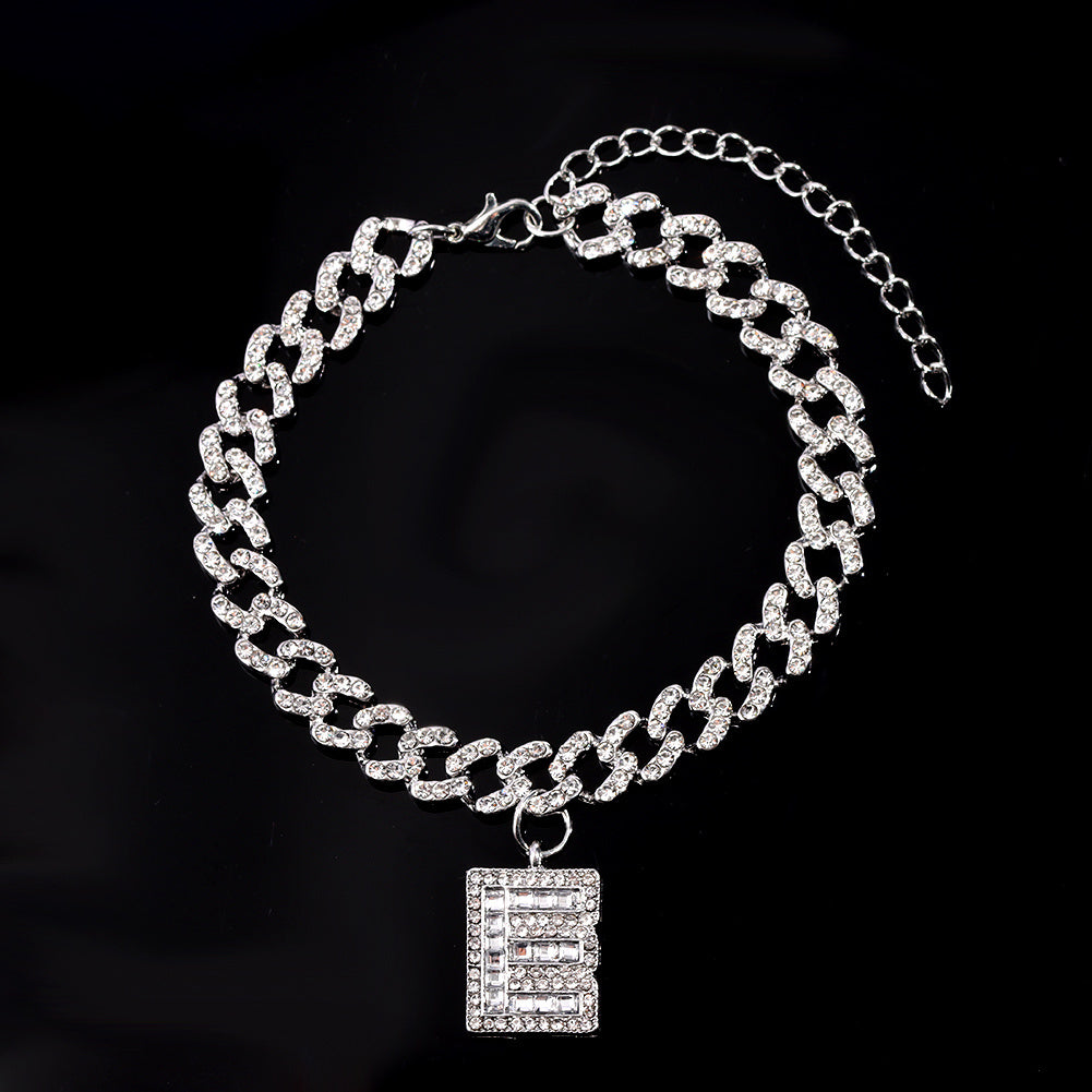 Alphabet Pendant Chain Anklet