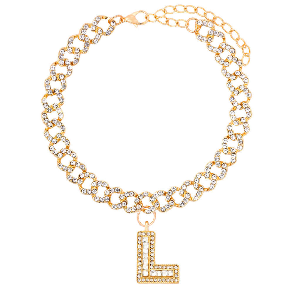 Alphabet Pendant Chain Anklet