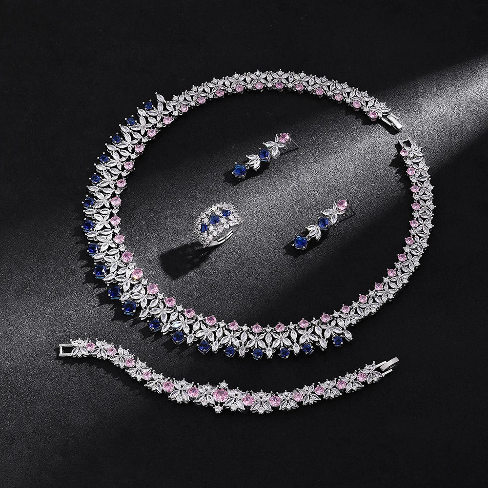 Blue Zircon Crown Set