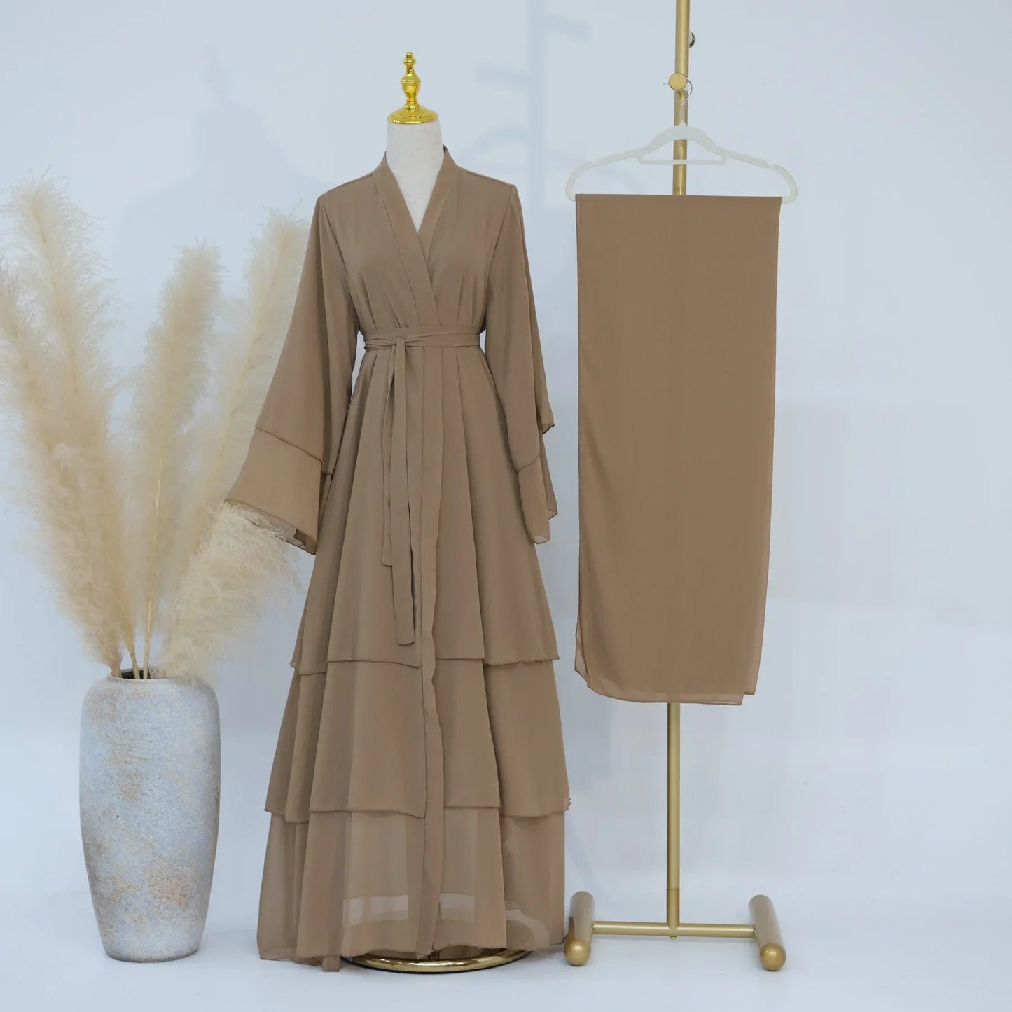 Turkish Women's Party Dress and Hijab Set
