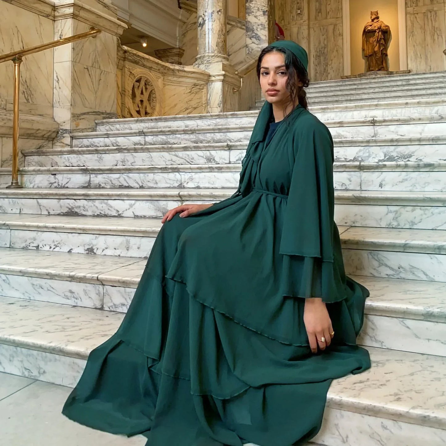 Turkish Women's Party Dress and Hijab Set