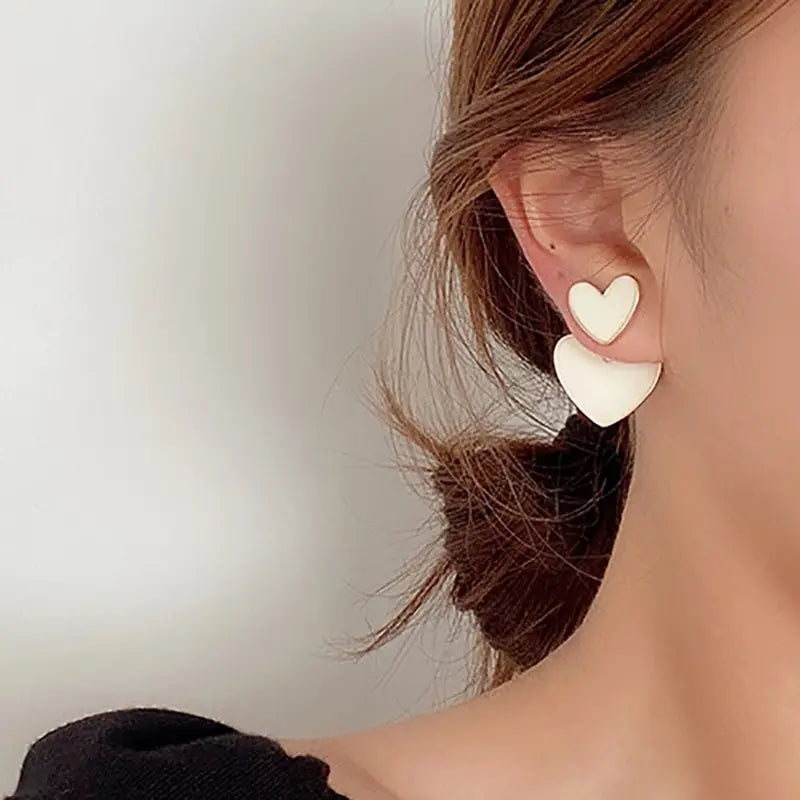 White And Black Double Sweet Earrings