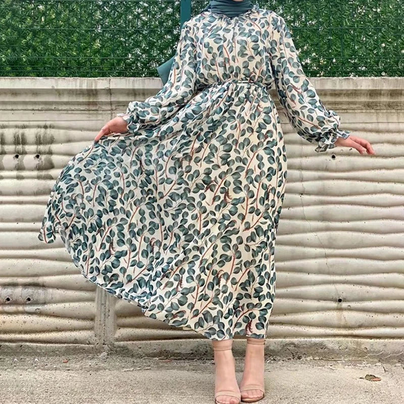 Summer Muslim Muslim Woman Dress Chiffon Dubai Abaya Ramadan African Elegant Dresses for Women Abayas Kaftans Turkey Modest