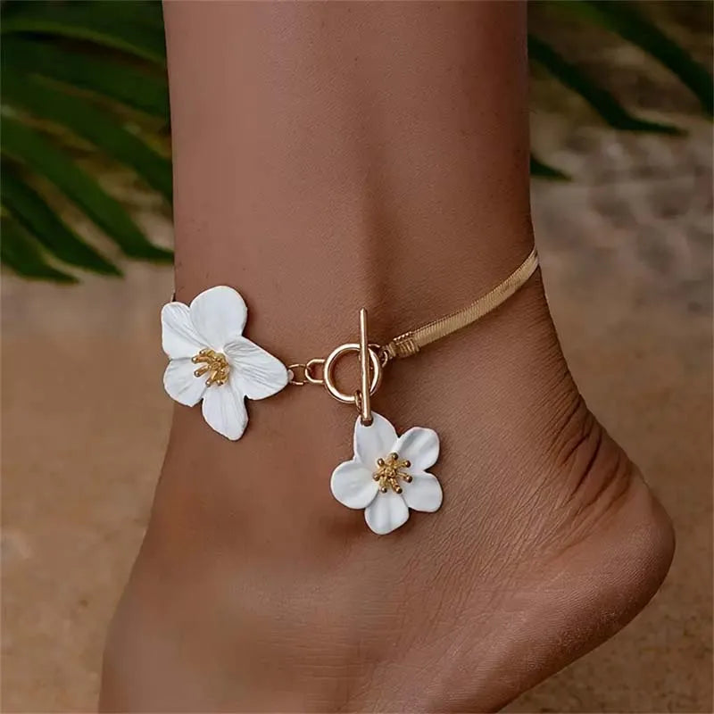 Elegant flower anklet
