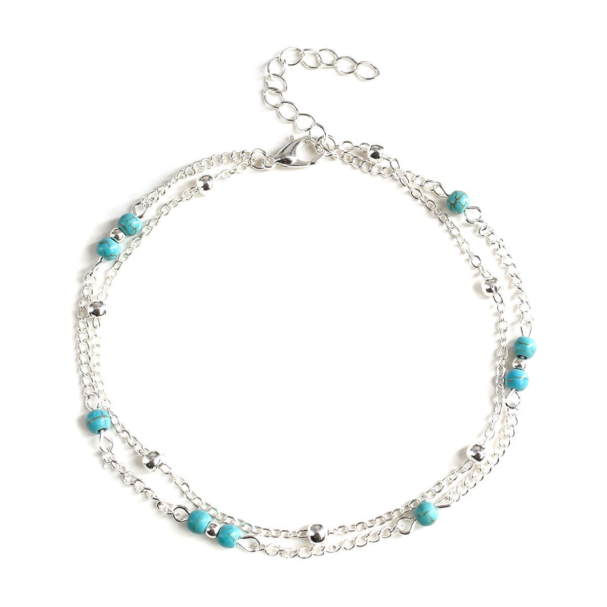 Soft Anklet - Blue Beads