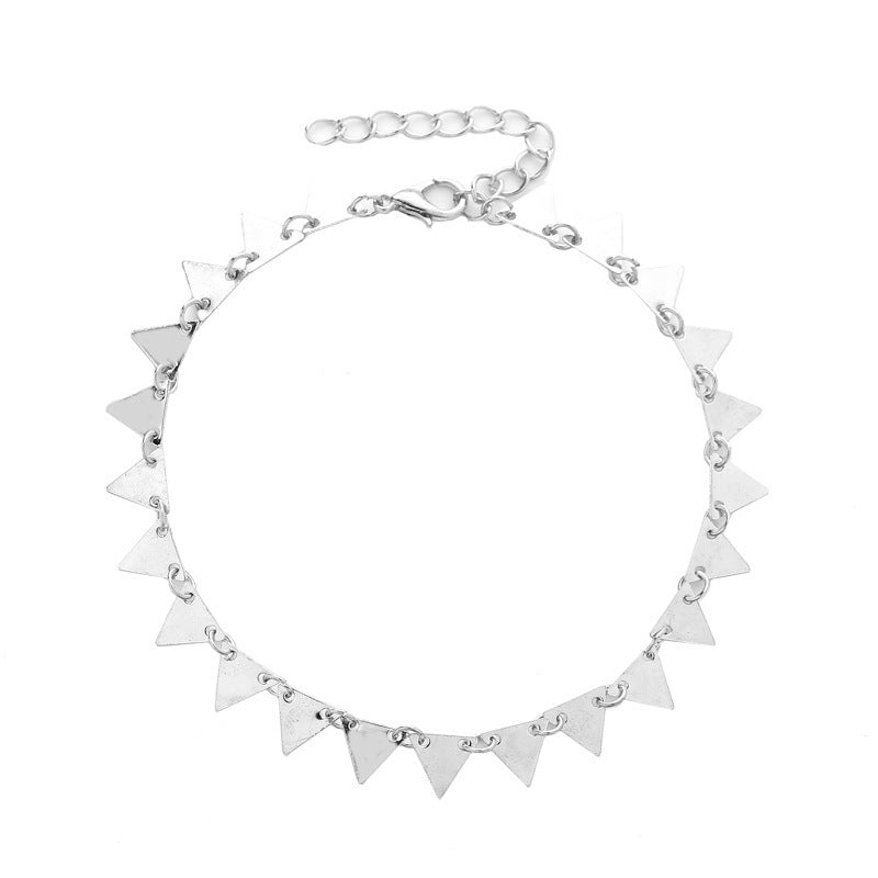 Geometric Triangle Anklet - Chain Design