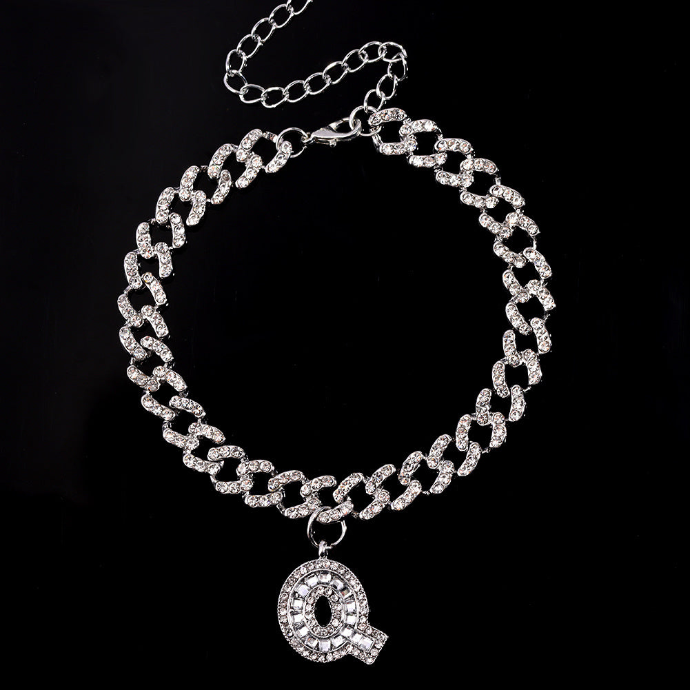 Alphabet Pendant Chain Anklet