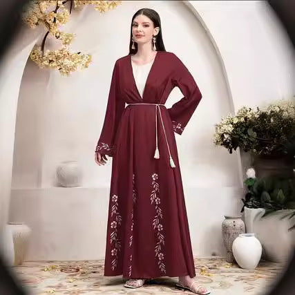 Elegant Middle East Muslim Print Abaya