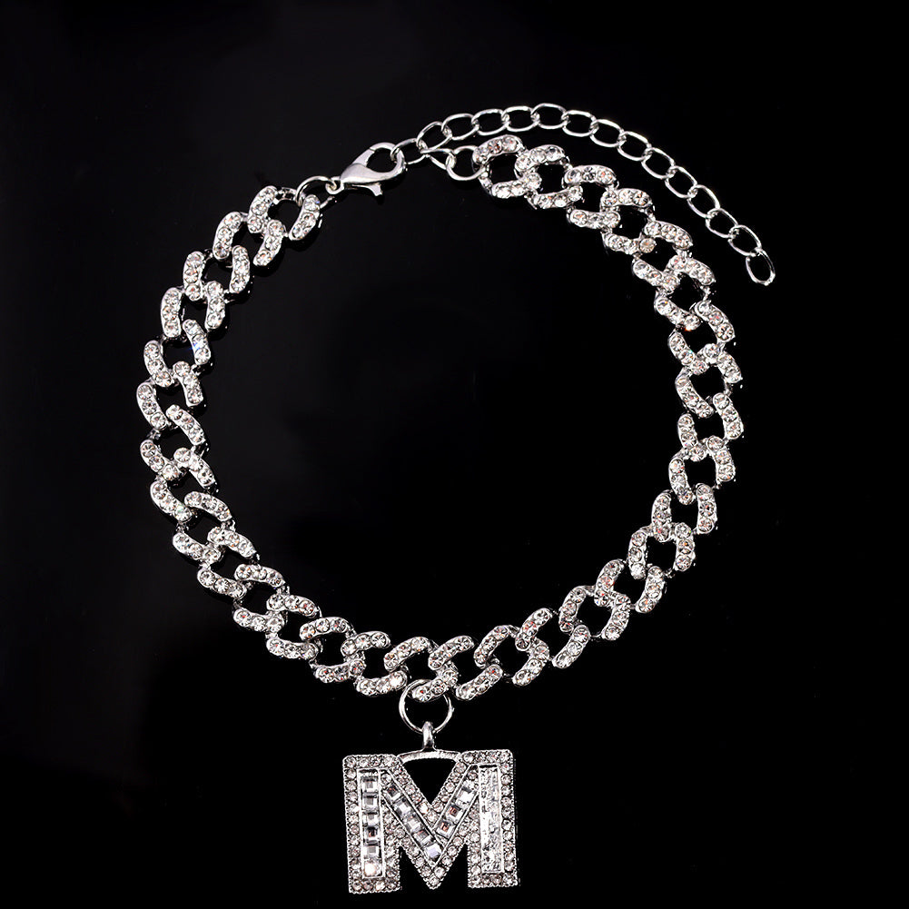 Alphabet Pendant Chain Anklet