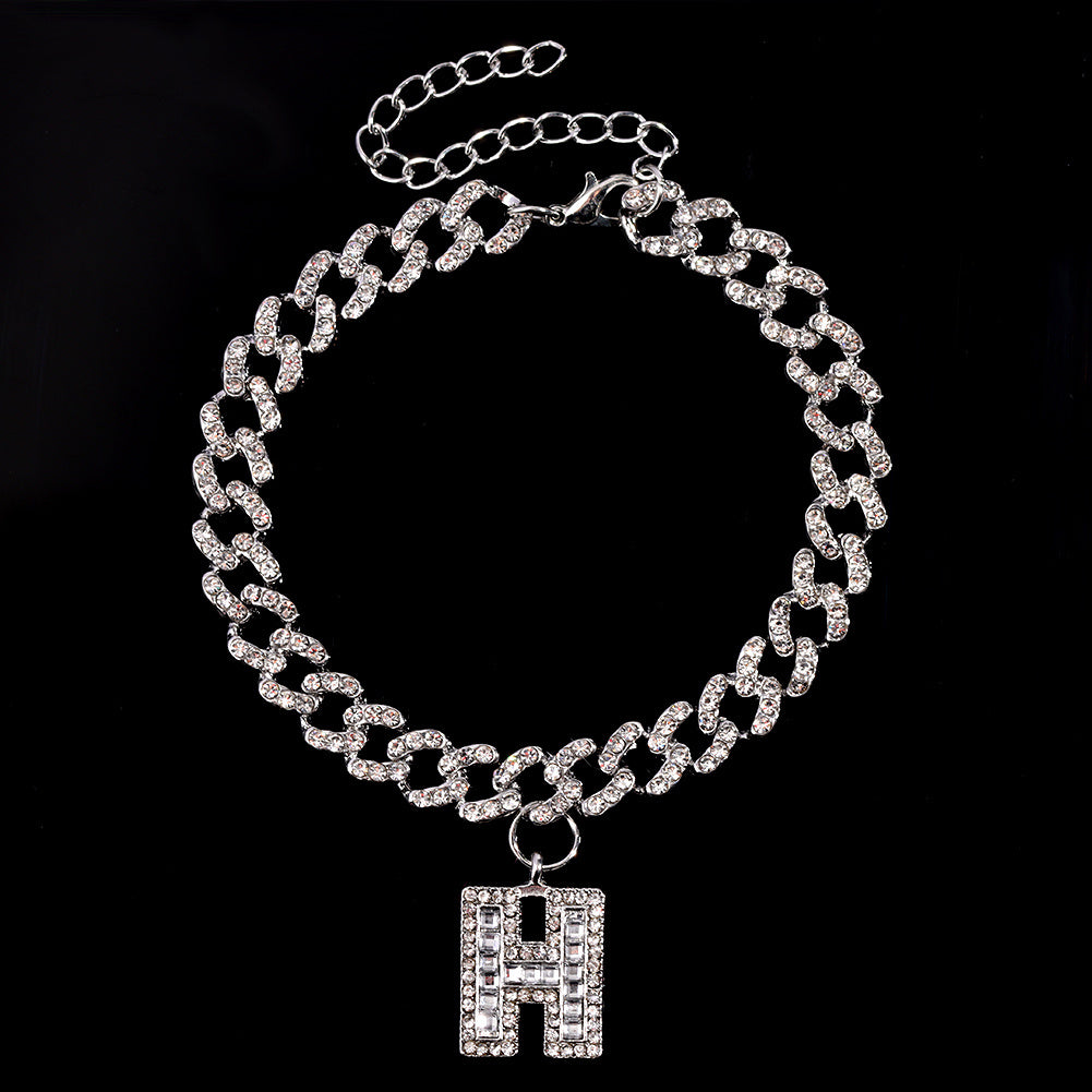 Alphabet Pendant Chain Anklet