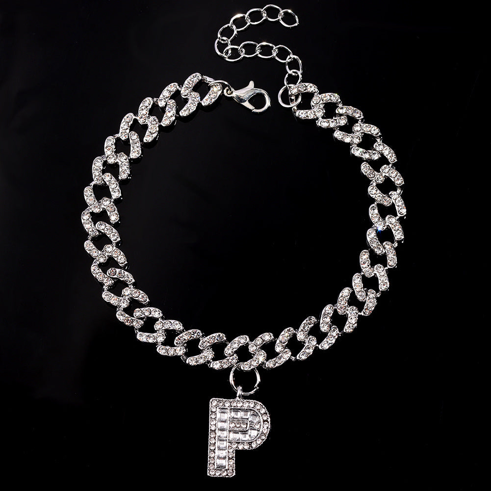 Alphabet Pendant Chain Anklet