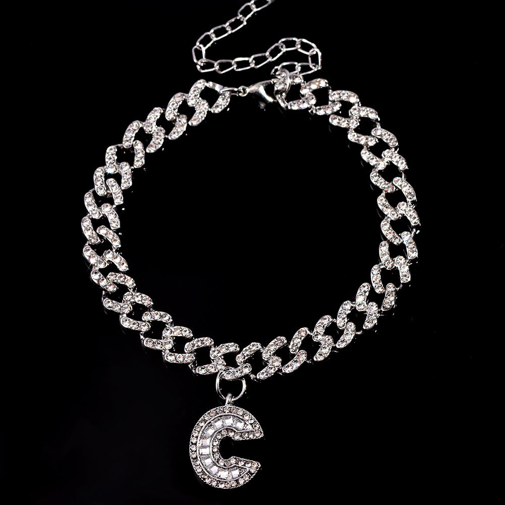 Alphabet Pendant Chain Anklet