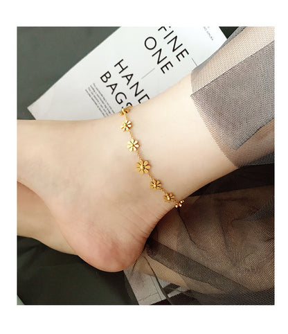Elegant Small Daisy Anklet