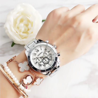 Diamond Simple Mesh Strap Stainless Steel Watch