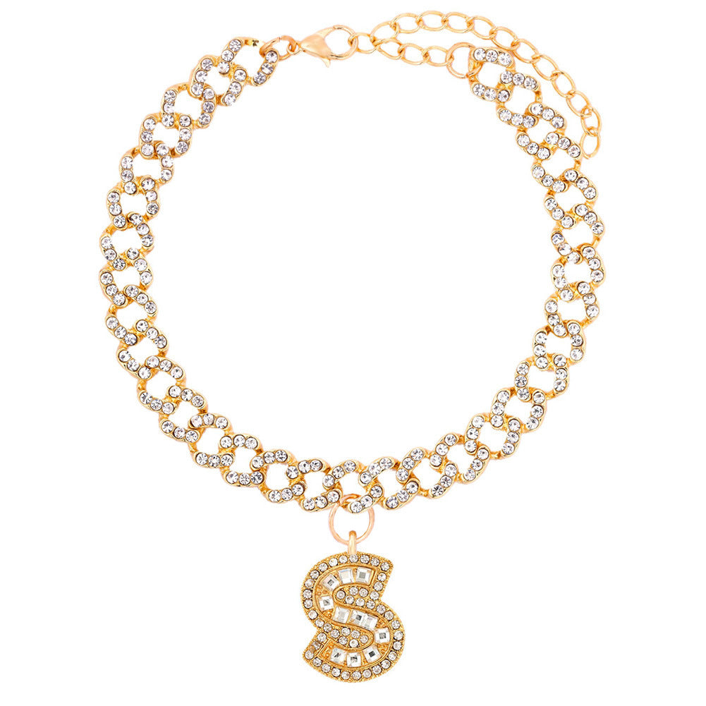 Alphabet Pendant Chain Anklet