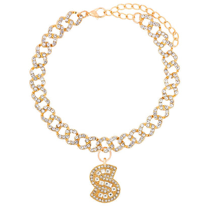 Alphabet Pendant Chain Anklet