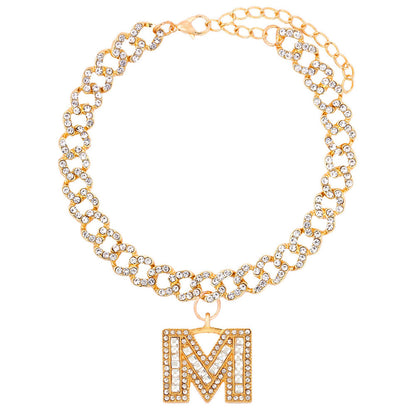 Alphabet Pendant Chain Anklet