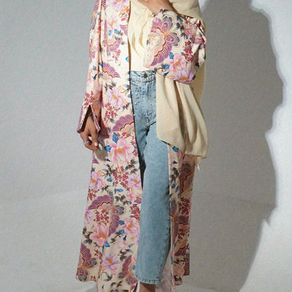 Elegant Floral Abaya with Hijab