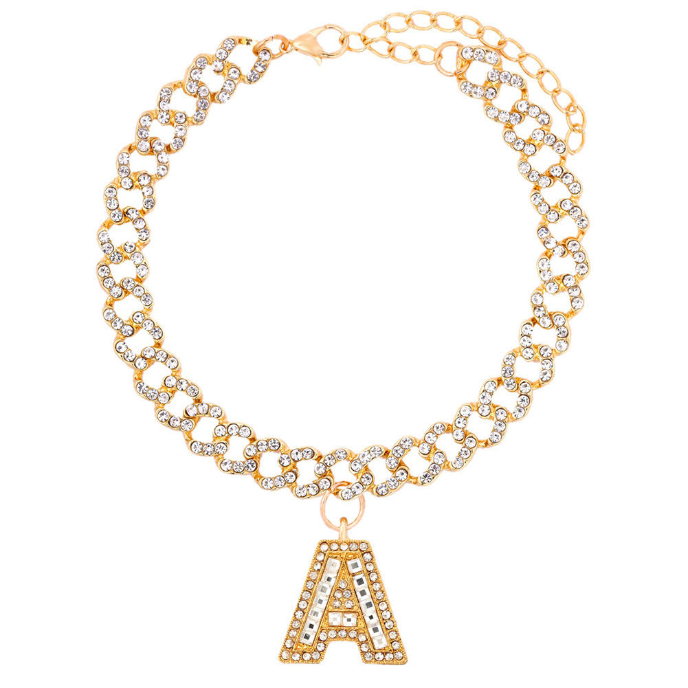 Alphabet Pendant Chain Anklet