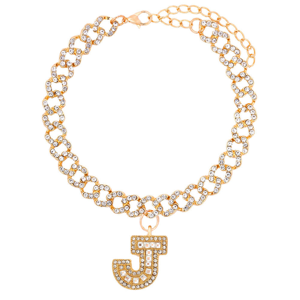 Alphabet Pendant Chain Anklet