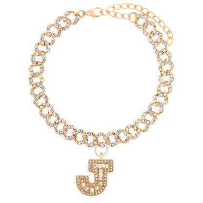 Alphabet Pendant Chain Anklet