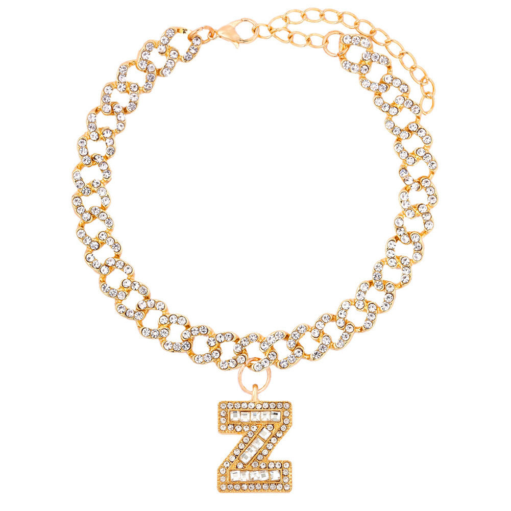 Alphabet Pendant Chain Anklet