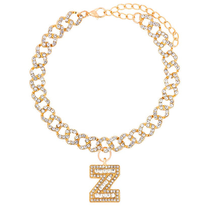 Alphabet Pendant Chain Anklet