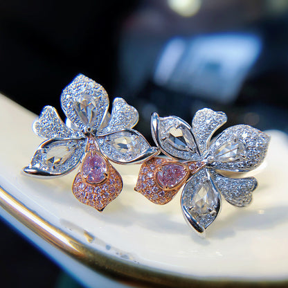 Imitated Natural Argyle  Diamond Luxury Dinner Earrings