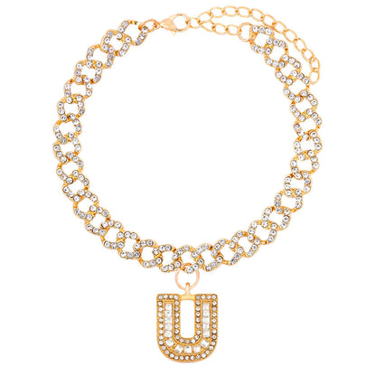 Alphabet Pendant Chain Anklet