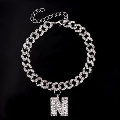 Alphabet Pendant Chain Anklet