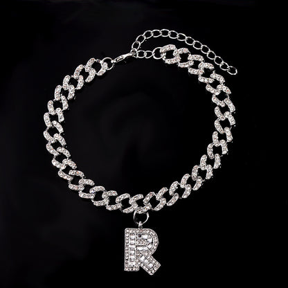 Alphabet Pendant Chain Anklet
