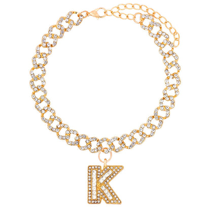 Alphabet Pendant Chain Anklet