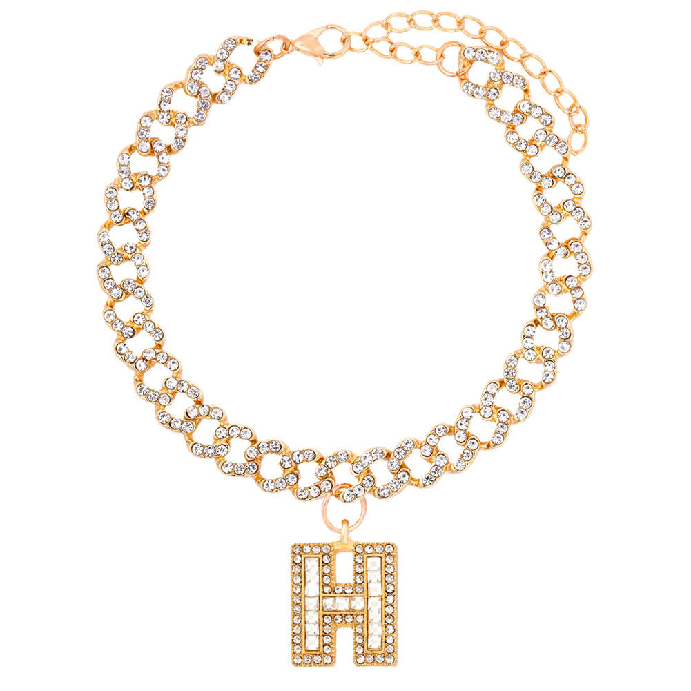 Alphabet Pendant Chain Anklet