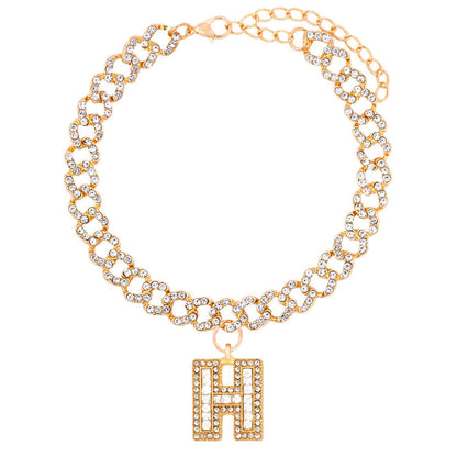 Alphabet Pendant Chain Anklet