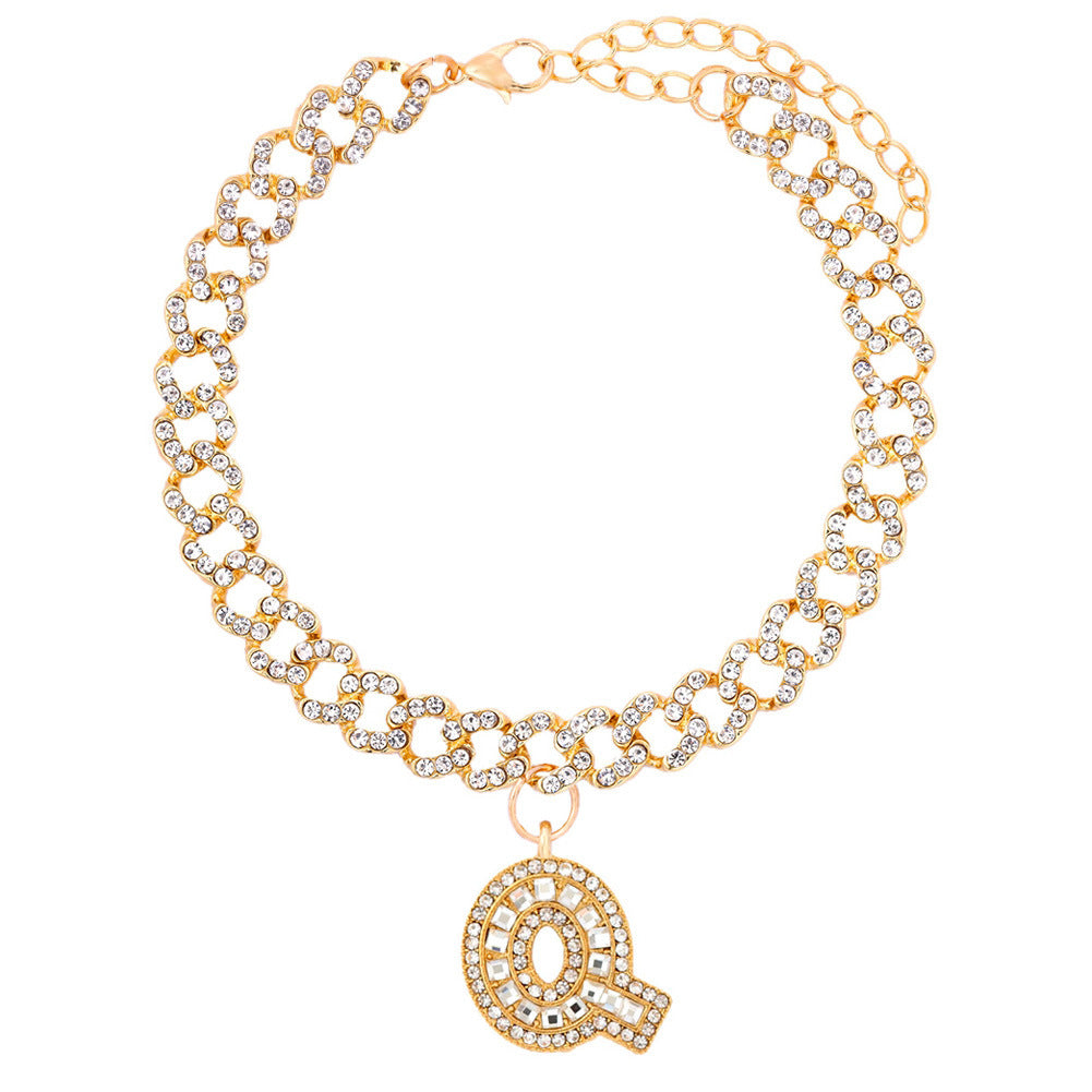 Alphabet Pendant Chain Anklet