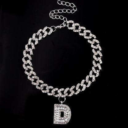 Alphabet Pendant Chain Anklet