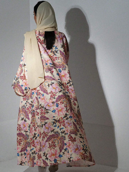 Elegant Floral Abaya with Hijab