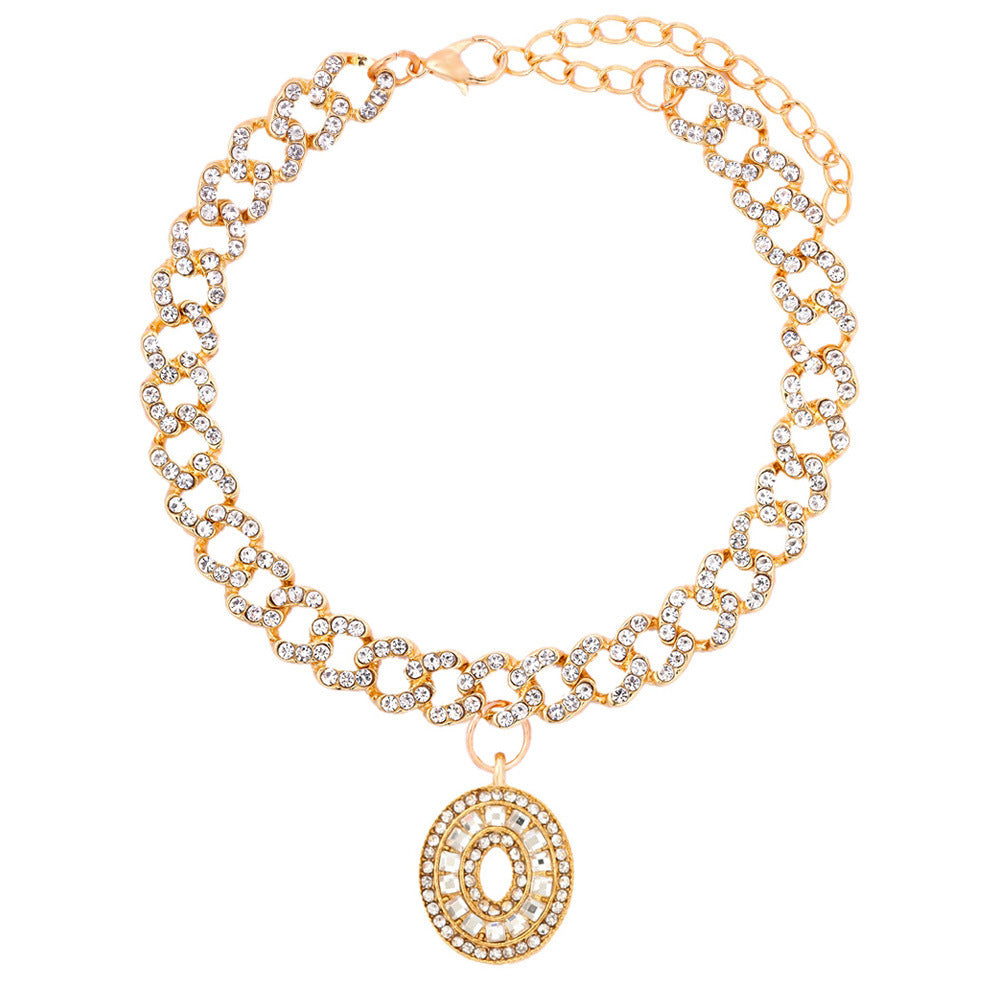 Alphabet Pendant Chain Anklet